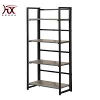 Home office 4 tier shelf rack metal folding storage bookshelf display rack