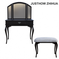 Justhow Zhihua Classic Tri Fold Mirror Makeup Table Set