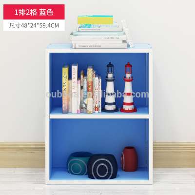 2 Tier Wooden Bookcase Free standing cube Storage Bookshelf