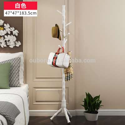 9 Hook Free Standing Coat Stand Clothes Hoooks Wooden Hanger Hanging 2 Colours