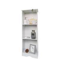 With 3 Open Shelf Danish Design Style Wooden Fancy White Bookcase For Living Room