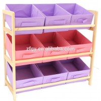 Wooden folding kids storage shelf